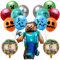 Pixel Luftballon Geburtstagsdeko, 15 Stück Miner Gamer Kindergeburtstag Jungen, Geburtstag Jungen Folienballon Spiel Gamer Latex Balloon Deko Geburtstag Party Deko