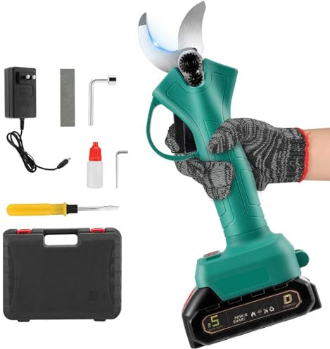 Sécateur électrique professionnel sans fil compatible avec batterie Makita 21 V, diamètre de coupe max. 30 mm, lames SK5, moteur sans balais, sécateur électrique sans fil pour le jardinage