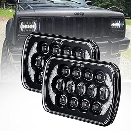 Autolicht, 5 x 7 Zoll, 7 Zoll, quadratischer Scheinwerfer, 105 W, Fern- und Abblendlicht für Jeep Wrangler YJ und Cherokee XJ 1984–2001