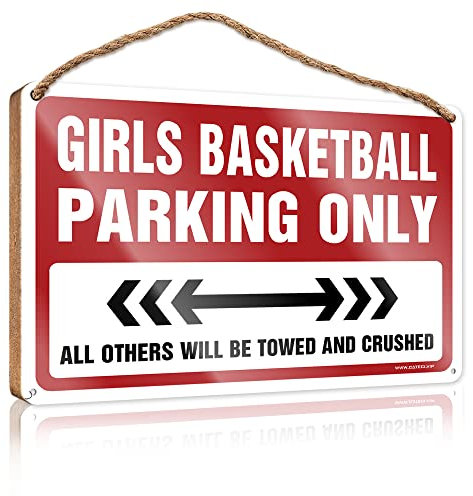 Kleine Schilder für Heimdekoration, Mädchen, Basketball, Parkplatz, Holzschild, Bürodekoration, coole Poster für Jungs (15 x 28 cm)