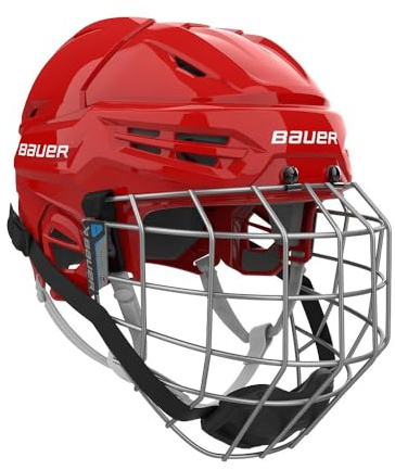 Bauer Re-Akt 55 Casco de hockey sobre hielo Combo Senior negro (rojo, S)