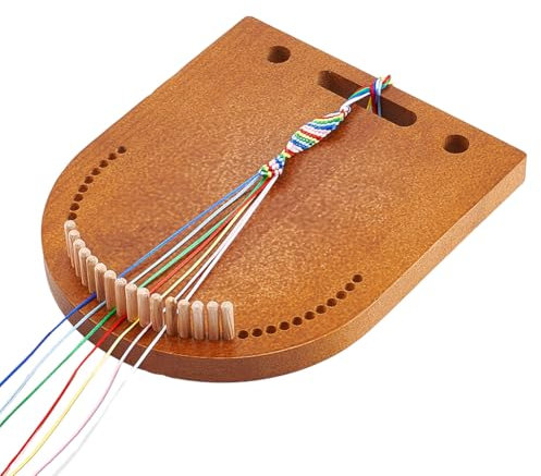 BENECREAT Holz Armbandmacher, Stricken Armbandherstellungsset mit mehreren Kordeln zum Herstellen von Armbändern, Flechtwerkzeug