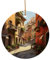 Italienischer Straßendruck-Weihnachts-Keramik-Ornament, elegante runde Anhänger im Weihnachtsbaum, Souvenir, Geschenke