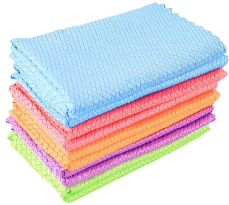 10 Stück Mikrofasertücher Putztücher, 40x30 cm Nano Streifenfrei Fenstertuch Geschirrtücher, Fishscale Reinigungstücher für Auto, Fenster, Küche, Glas, Spiegel, Wasserhahn und Bad