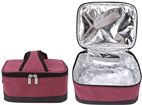 Jwthee Scaldavivande da forno portatile, microonde portatile da viaggio, scaldavivande alimentato tramite USB, borsa per il pranzo riscaldata elettrica, per riscaldare gli alimenti (Vino Rosso)