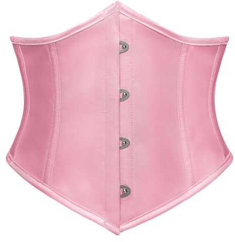 SCARLET DARKNESS Damen Steampunk Pirat Korsett Cosplay Festlich Fasching Witchy Kostüm Rosa 38