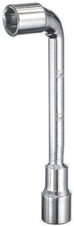 sourcing map L Shaped Angled Hex Socket Wrench 14mm 45# Steel Double Ended Metric 6 Point Tubular Socket Spanner for General Repairing, Pipeline, Bicycle Car Maintenance