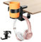Legpador 2 en 1 Porte Gobelet Bureau à Clip, Support Tasse Casque, Porte-Gobelet Rotation 360° avec Crochet pour Tasses Bouteilles Gobelets Bières pour la Maison ou Le Bureau École, Détachable