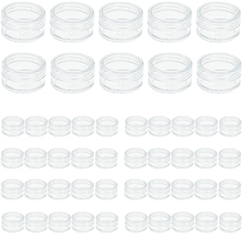 50 Stücke Transparente Leer Döschen, 5ml Cremedose Mini Dosen mit Schraubverschluss für Kosmetik, Lippenbalsam