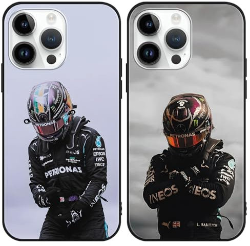 TBNMBGY 2 Stück Handyhülle für iPhone 6 Hülle 4.7, TPU Weich Ultra Dünn Silikon Schwarz Schutzhülle mit Rennfahrer F1 Formel1 Muster Ästhetik Design Bumper Case, Cool