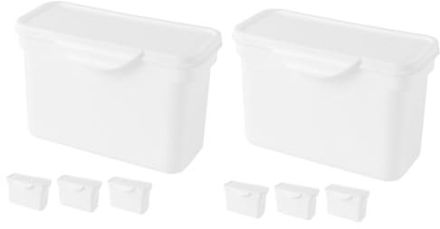 Vaguelly 2 Sätze Aufbewahrungsbox Für Wäscheperlen Aufbewahrungsbox Für Waschpulver Flüssiges Waschmittel Container Schlank Plastikbehälter Spender Für Waschseife Pp Weiß 4 Stück * 2