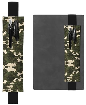 WZYCWB Armee-Camouflage-Druck, große Kapazität, PVC-Stifthalter + kreatives Tagebuch-Stifttaschen-Set mit Gummiband, Anti-Rutsch-Design