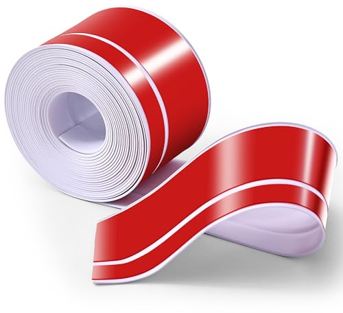 KUOGAS Weichsockelleiste Selbstklebend 5/10/15/20 m – Flexible Sockelleiste Wasserdicht & Zuschneidbar & Pflegeleicht, Montage ohne Bohren, für Wohnzimmer, Küche, Bad, Büro (Weiß, 5 m)