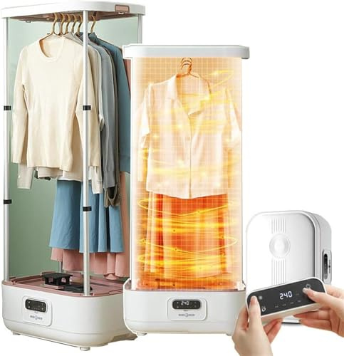 Défroisseur Vapeur Portable 900W pour Vêtements, Séchoir à Vapeur Suspendu avec Séchage Rapide et Vêtements Moelleux, Défroisseur Vertical Sans Fil avec Télécommande pour Maison, Voyage