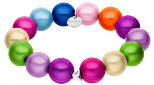 Ella in Love PARIS Perlenarmband Damen mit hochwertig handgefärbten 3D-Acrylperlen, elastischem Gummifaden und Schmetterlingsanhänger