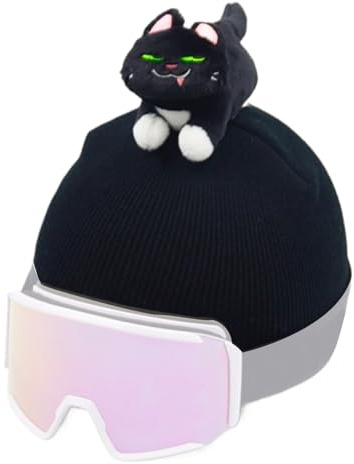 Skihelm – waschbares Katzendesign, Hut für Frauen, Männer und Kinder | Lustige Outdoor-Mützen für Radfahren, Wintersport, Skifahren, Snowboarden, Schutz für Frauen