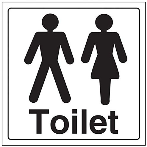 VSafety, cartello per porta del bagno da uomo/donna, quadrato, 150 mm x 150 mm, in vinile autoadesivo