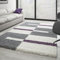 Carpettex Hochflor Teppich Wohnzimmer Shaggy Flokati Teppich Modern Kariert Design 140 x 200 cm Lila - Teppich Schlafzimmer Weich Flauschig Waschbar Teppich Küche Esszimmer - Langflor Teppiche