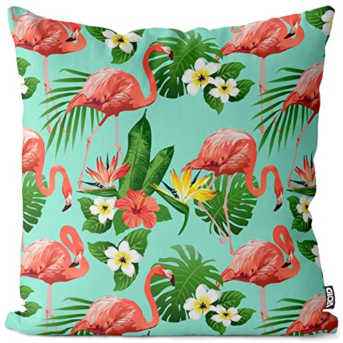 VOID Tropic Zoo Kissenbezug Kissenhülle Outdoor Indoor Flamingo pink, Kissen Größe:40 x 40 cm