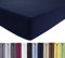 ENTSPANNO Luxus Spannbettlaken 140x200 bis 160x220 cm - Aus weichem Premium Jersey - Auch ideal für Wasser- u. Boxspringbett bis 35cm Höhe - Marine