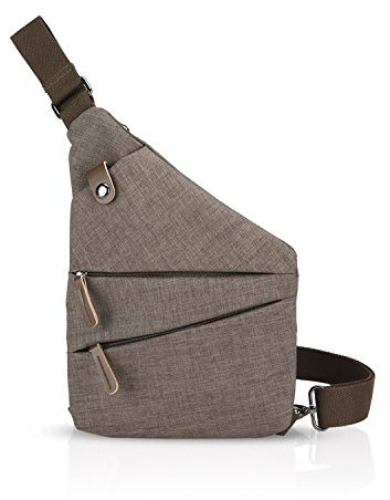 FANDARE Neu Brusttasche Segmentiert Schultertasche Herren Damen Sling Bag Crossover Rucksack Umhängetasche Sporttasche für Outdoor Reisen Wandern Abenteuer Sport Crossbody Bag Khaki