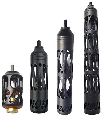 ZSHJG Compound Bogen Stabilisator Bogen Vibration Absorber Stoßdämpfer Aluminium Stabilisator Dämpfer für Bogen Zubehoer (Schwarz, 8 Zoll)