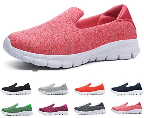 AARDIMI Damen Walkingschuhe Atmungsaktiv Sportschuhe Sneaker Outdoor Leichtgewichts Laufschuhe Freizeit Fitness Schuhe (42 EU, Pink)