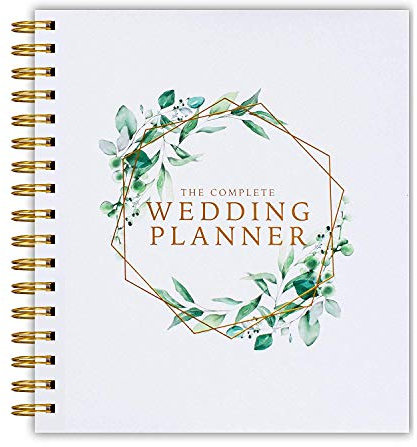The Complete Wedding Planner Green Floral - UK Bridal Planning Book Journal & Organising Diary, Engagement Gift, Countdown Calendar