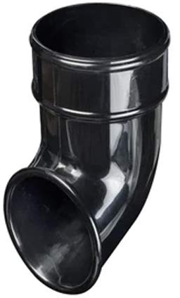 Black Half 112mm Round Plastic UPVC Guttering 68mm Downpipes Rainwater Fittings (Shoe)