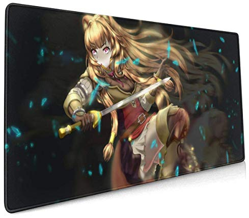 Lakivde The Rising of The Shield Hero-Raphtalia Anime-Mauspad, 40 x 90 cm, weiches Gaming-Mauspad, ultradick, 3 mm, erweitertes großes Muster, Einheitsgröße