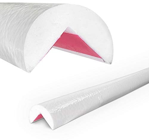 Betriebsausstattung24 Eckschutzprofil Typ A - Länge: 1,0 m - Material: hochflexiblem Polyurethan-Schaum - Selbstklebend - Farbe: weiß - Kantenschutz
