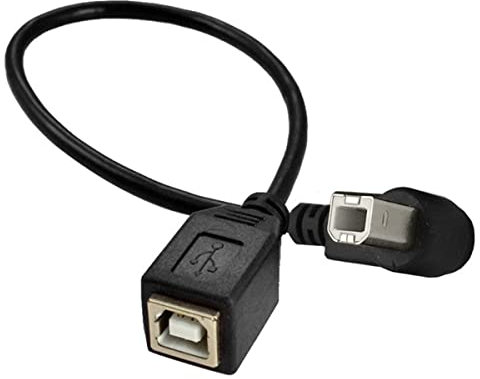 Câble d'extension court USB de type B coudé à 90 degrés, câble d'extension USB 2.0 de type B, mâle vers femelle, câble d'extension USB B pour imprimante, scanner, disque dur mobile et (angle droit)