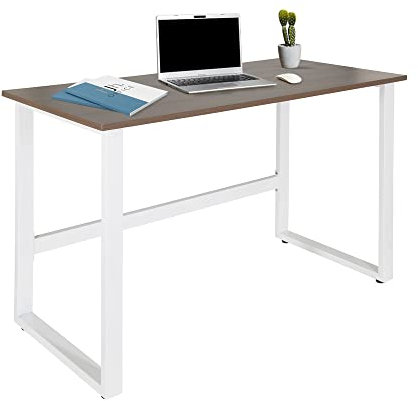 hjh OFFICE 830078 Escritorio para Ordenador WORKSPACE Light I 120 x 60 cm, Mesa de Estudio para Oficina, Nogal/Blanco