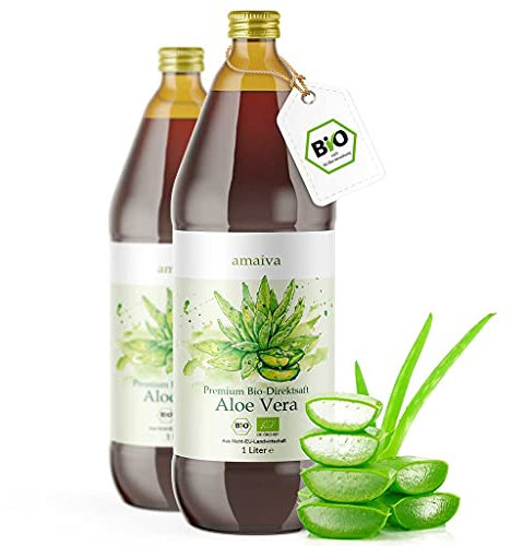Aloe Vera Saft 100% BIO [NEU] - Einführungsangebot - 2 Liter - Premium Qualität mit 1.200mg Aloverose, kontrolliert und abgefüllt in Deutschland