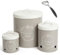 Katai Vegetable Storage Tin Set for Potato, Onion, Garlic Produce - Metal Storage Containers with Lids, Includes Vegetable Peeler, Ideal for Kitchen Countertop or Pantry, Grey Aluminium Bins, 3 Sizes