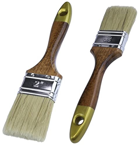 AERZETIX - C55079 - Satz von 2 Profi flachpinsel mit naturborsten 225 x 50 mm - für malerei klebstoff lackiert - holzgriff - Werkzeug zum lackieren für renovierung Dekoration wartung Arbeiten