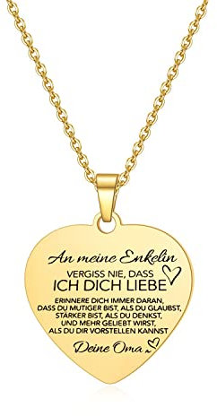 HAYOUWAY An Meine Enkelin Herz-Halskette Gold Farbe von Oma (Golden...In Liebe OMA)
