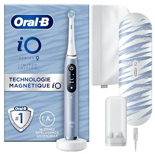 Oral-B iO Series 9 Special Edition, elektrische Zahnbürste, mit Bluetooth, 7 Putzmodi, 1 Reiseetui, 1 Tasche, Aquamarin
