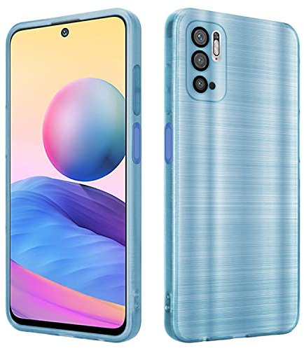 Cadorabo Hülle kompatibel mit Xiaomi RedMi Note 10 5G Poco M3 PRO 5G Schutzhülle TPU Silikon Case Brushed Design mit Kameraschutz Slim Case Hülle für Xiaomi RedMi Note 10 5G Poco M3 PRO 5G in Türkis