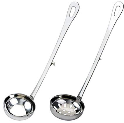 Kichvoe 2pcs Hot Pot Ladle Fat Skimmer Spoon Spider Soup Spoon Ladles Oil Ladle Oil Separator Spoon Serving Soup Ladles Nessie Metal Soup Ladle Colander Soup Spoon Noodle Gravy