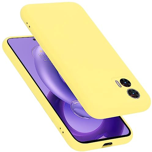 Cadorabo Hülle kompatibel mit Motorola Edge 30 NEO Hülle Silikon Handyhülle für Edge 30 NEO Case aus flüssigem Silikon- Kratzfeste und stoßfeste dünne TPU Schutzhülle - Liquid GELB