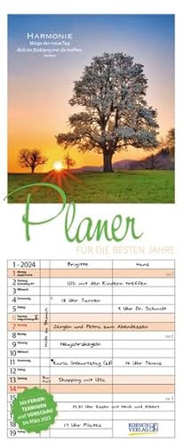 Planer für die besten Jahre - Familienplaner 2024 für 2 Personen - Korsch-Verlag - Kalender mit 2 Spalten zum Eintragen - 19 cm x 46 cm