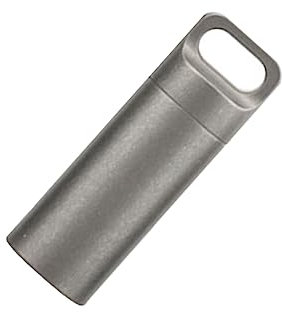 TONYFY Tragbare wasserdichte Tablettenetui Schlüsselanhänger, Titan-Legierung Dichtungen Flaschen, Mini-Kanister Medizin Kapsel Flasche Pillenbehälter für Outdoor-Camping/Reisen EDC Tool, Mattiert-M