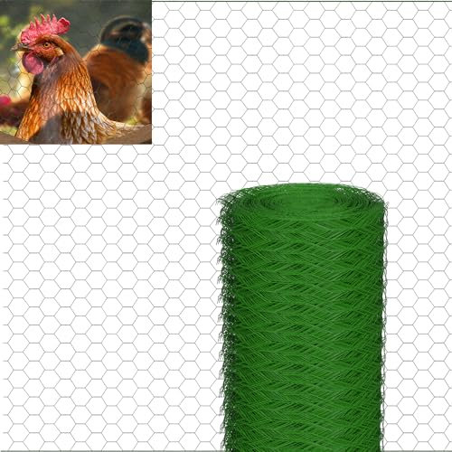 Maschendraht Hundezaun Geflügelzaun Geflügelnetz Hühnerzaun Hütezaun Drahtgitter Gartenzaun Volierendraht Drahtzaun Rolle Masche stark Stahl Dunkelgrün 25m x 1 m