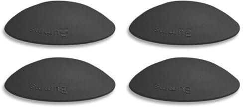 Bumms Türstopper für Boden und Wand Schwarz selbstklebend ohne bohren [4 Stück] - Ø 60 mm - Wandpuffer für Wandschutz aus Gummi - Türpuffer für Türanschlag, Türgriffschutz bei Wänden