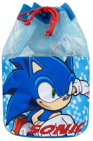 Sonic The Hedgehog Jungen Schwimmrucksack | Schwimmtaschen Für Kinder | Jungen Sonic Rucksack | Einheitsgröße | Blau