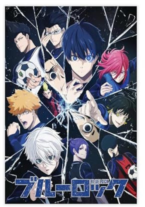 puyoo Blue Lock Anime 5 Leinwand-Poster, Schlafzimmer-Dekor, Sportlandschaft, Büro, Raumdekoration, Geschenk, ungerahmt, 30 x 45 cm