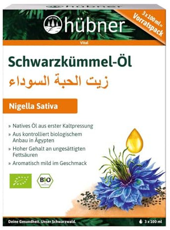 Huebner Bio Schwarzkümmel-Öl, 3x100ml, Vorratspack (1)
