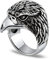 Silberring Herren, Ring Men Silber Adlerkopf Achat Ringe für Herren Männer Größe 60 (19.1)