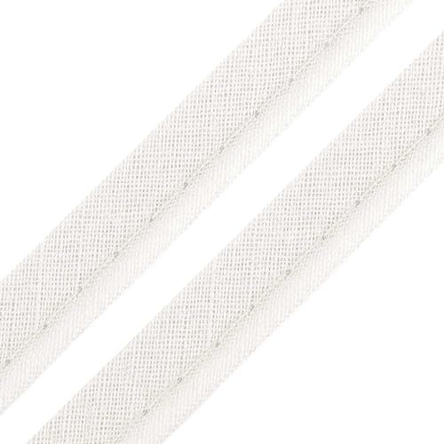 5m Paspelband Stoffband Nähkante Paspelschnur zum Nähen 10mm breit Farbwahl, Größe:10mm, Farbe:perlweiß